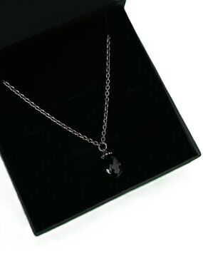 TROLLBEADS 925 Sterling Silver Fantasy Necklace with Black Onyx Pendant 47.2